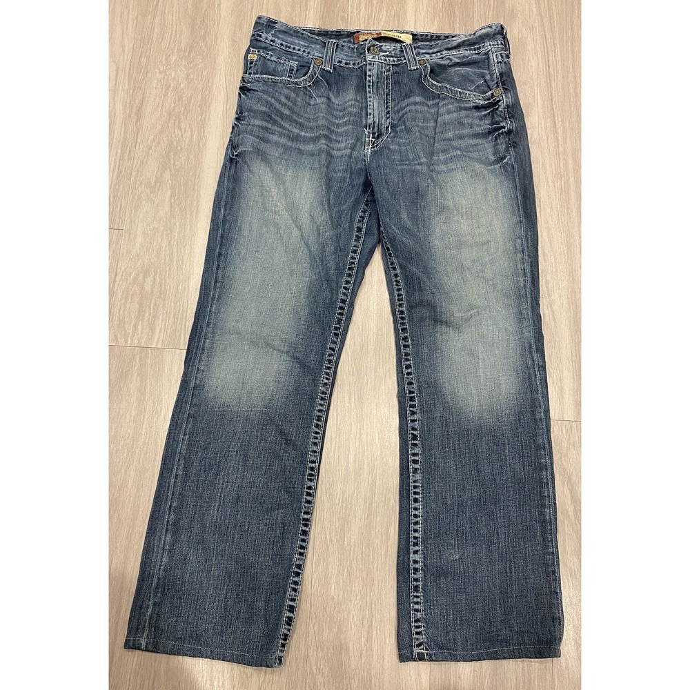 BIG STAR Men's Size 36R Light Wash Pioneer Regular Boot Cut Denim Jeans
